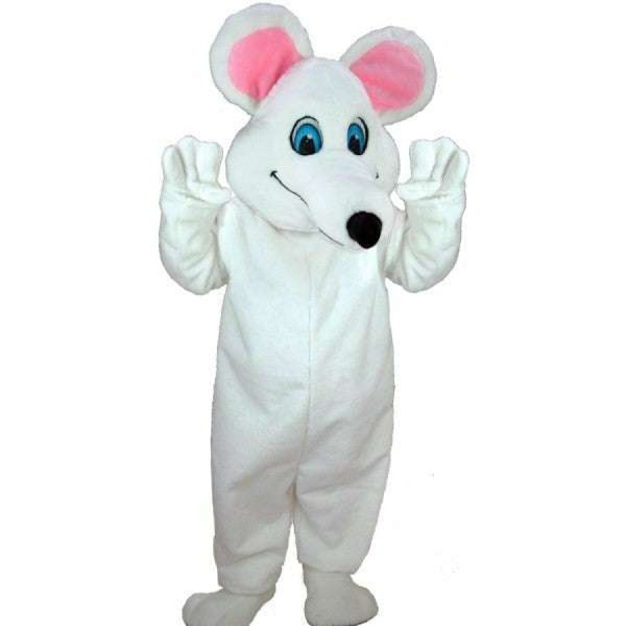 Farm Animal Mascots * | Mask Us Farm Animal Mascots White Mouse Lightweight Mascot Costume