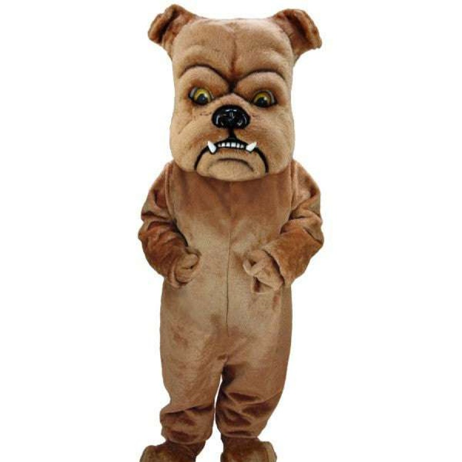 Dog Mascots * | Mask Us Dog Mascots Brown Bulldog Lightweight Mascot Costume