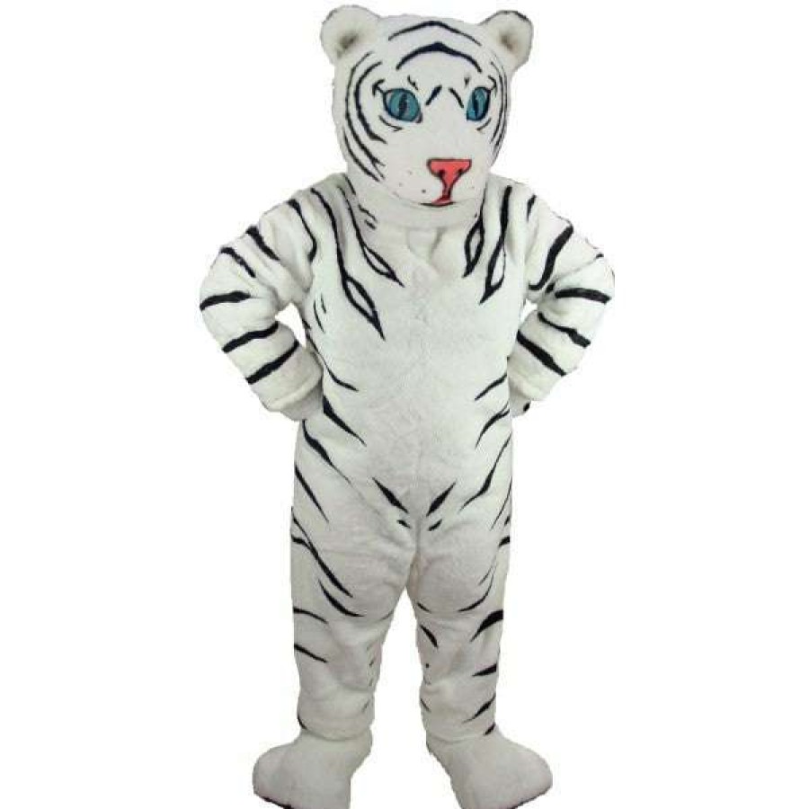 Cat Mascots * | Mask Us Cat Mascots White Tiger Cub Lightweight Mascot Costume