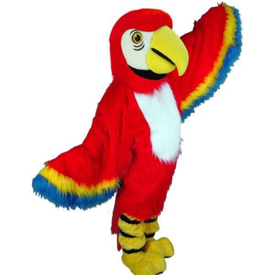 Bird Mascots * | Mask Us Red Macaw Lightweight Mascot Costume Bird Mascots