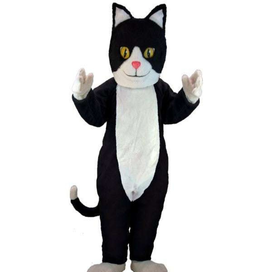 Cat Mascots * | Mask Us Cat Mascots Black & White Cat Lightweight Mascot Costume