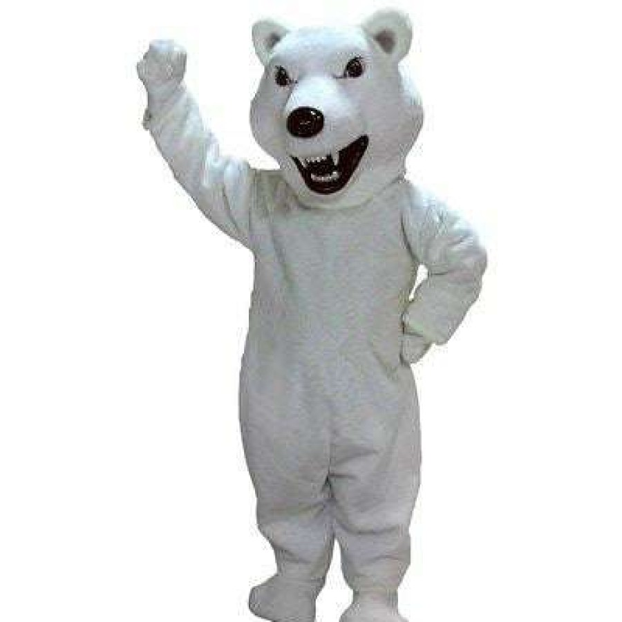 Bear Mascots * | Mask Us Bear Mascots Mean Polar Bear Mascot Costume