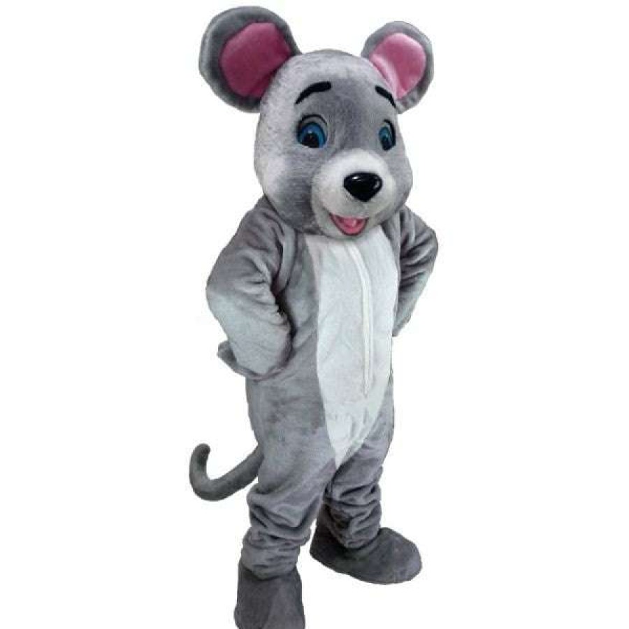 Forest Animal Mascots * | Mask Us Happy Gray Mouse Lightweight Mascot Costume Forest Animal Mascots