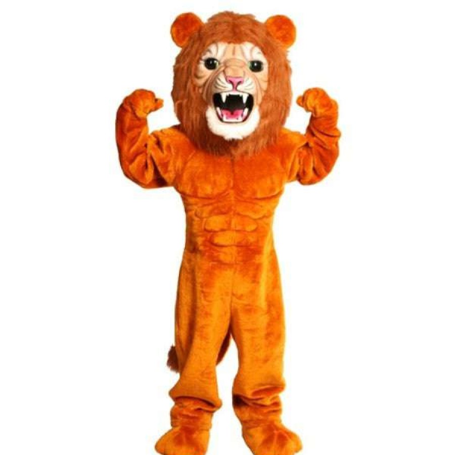 Cat Mascots * | Alinco Costumes Cat Mascots Super Power Cat Lion Mascot Costume