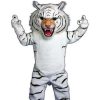 Cat Mascots * | Alinco Costumes White Super Tiger Mascot Costume Cat Mascots