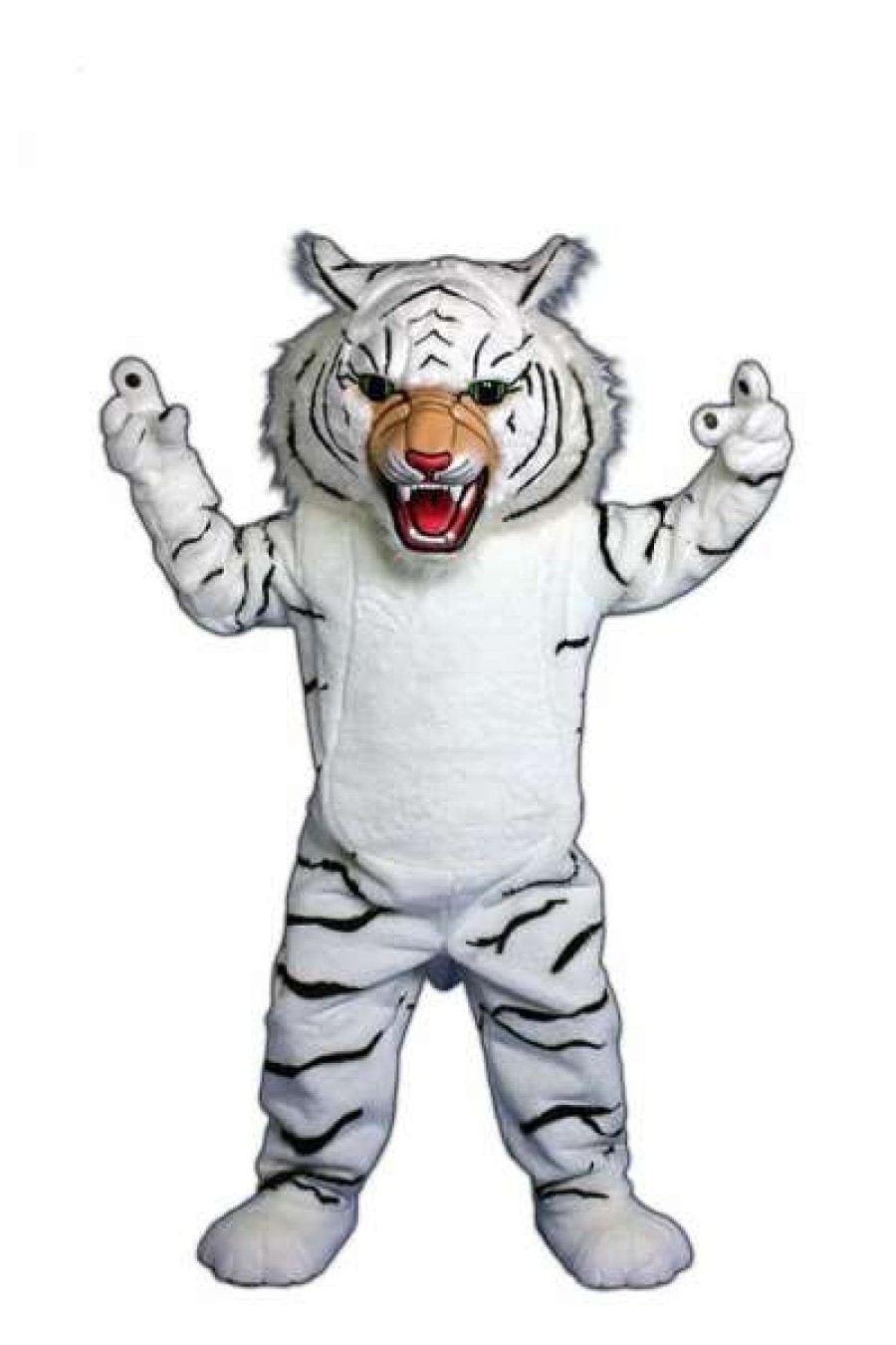 Cat Mascots * | Alinco Costumes White Super Tiger Mascot Costume Cat Mascots